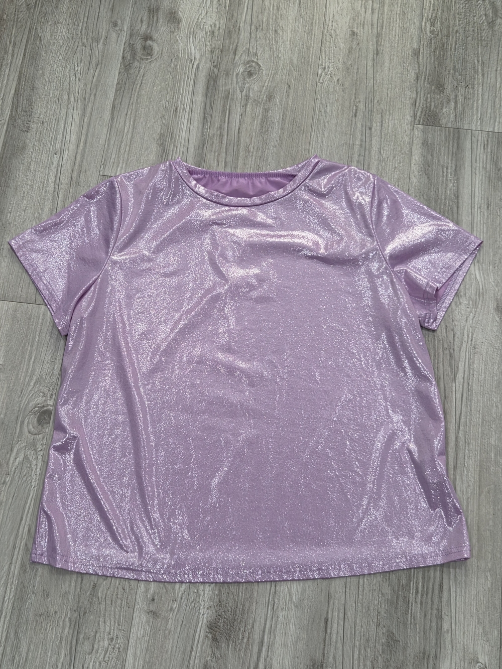 SHEIN Shimmery Lilac Short Sleeve Tee